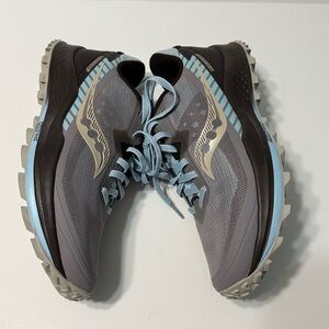 Saucony Peregrine Trail Running Shoes Gray Blue Women’s Size 7.5 Athletic
